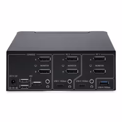 StarTech.com KVM Switch DisplayPort a 2 porte per doppio monitor, 8K 60Hz/4K 144Hz, DP 1.4, 2x USB 10Gbps, 4x USB HID, commutazione con tasti di scelta rapida, TAA - Vista aggiuntiva 4