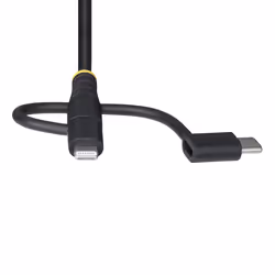 StarTech.com Cavo di Ricarica USB robusto da 1m, Da USB a Lightning/Micro-USB/Tipo-C, certificato Apple MFi, rivestimento in aramide, cavo universale di ricarica USB 3 in 1 per iPhone/iPad/Android - Vista aggiuntiva 6
