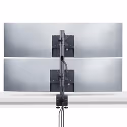 StarTech.com Supporto da scrivania per 2 monitor impilati verticalmente, doppio 49", capacità totale 32 kg, morsetto a C, sistema VESA a sgancio rapido, schermo panoramico 16:9/ultrawide 32:9, TAA - Vista aggiuntiva 3