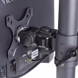 StarTech.com Supporto da scrivania per 2 monitor impilati verticalmente, doppio 49", capacità totale 32 kg, morsetto a C, sistema VESA a sgancio rapido, schermo panoramico 16:9/ultrawide 32:9, TAA - Vista aggiuntiva 6