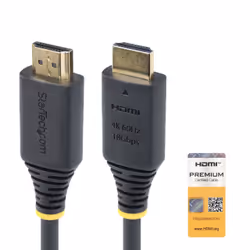 StarTech.com Cavo HDMI ad alta velocità certificato Premium da 50cm, 4K 60Hz/1440p 144Hz, HDR10/HDCP 2.2/ARC, 18Gbps, cavo UH ...