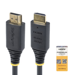 StarTech.com Cavo HDMI ad alta velocità certificato Premium da 50cm, 4K 60Hz/1440p 144Hz, HDR10/HDCP 2.2/ARC, 18Gbps, cavo UHD HDMI 2.0 per TV/Monitor/Display, rivestimento in TPE