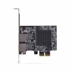 StarTech.com Scheda di Rete PCIe Gigabit a 2 Porte 5G, Interfaccia LAN PCI Express 5G/2,5G/1G/100M/10M, Realtek RTL8126, NIC Multi-Gigabit per Windows e Linux, TAA - Vista aggiuntiva 5