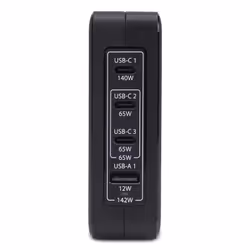 StarTech.com Caricatore USB-C da parete da 140W, 3x USB-C/1x USB-A, adattatore di alimentazione internazionale PD 3.1 GaN per MacBook/Dell XPS/Inspiron - Vista aggiuntiva 4