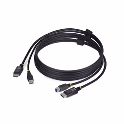 StarTech.com DU1226-KVM-CABLE, 1,8 m, USB, USB, DisplayPort, Nero, DisplayPort + USB 3.2 Gen 1 Type-A