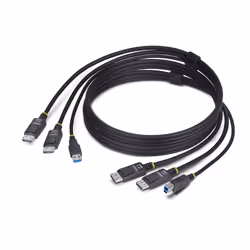 StarTech.com DDU1226-KVM-CABLE, 1,8 m, USB, USB, DisplayPort, Nero, 2 x DisplayPort + USB 3.2 Type-A