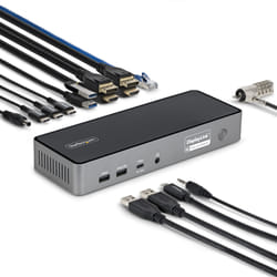 StarTech.com Adattatore Multiporta USB-C per Tre Monitor, Docking Station HDMI o DisplayPort 4K60Hz; Mini Dock USB Type-C, PD 140W per MacBook Pro e Windows, TAA