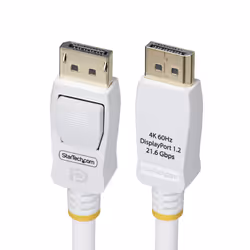 StarTech.com Cavo DisplayPort 1.2 certificato VESA bianco da 1,8 m, 4K 60 Hz, 21,6 Gbps, connettori DP a scatto, cavo Display ...