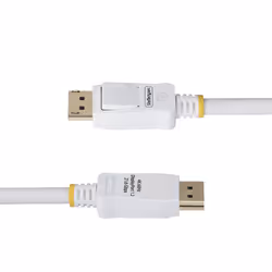 StarTech.com Cavo DisplayPort 1.2 certificato VESA bianco da 1,8 m, 4K 60 Hz, 21,6 Gbps, connettori DP a scatto, cavo DisplayPort DP 1.2, cavo monitor DP, M/M