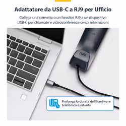 StarTech.com Adattatore da USB-C a RJ9 da 1,8m per telefono fisso o cuffie con cavo/wireless, utilizza l'hardware della linea esistente, per laptop/PC/dispositivi mobili - Vista aggiuntiva 7