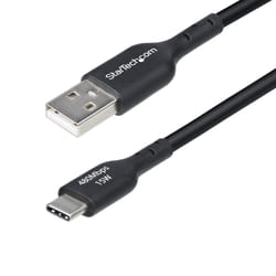 StarTech.com Cavo di Ricarica USB-A a USB-C da 3m - Cavetto di Carica Rapida USB-A a Type-C da 3A, Cavo per Trasferimento Dati USB 2.0 rivestito in TPE - Nero