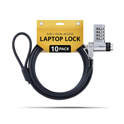 StarTech.com 10-Pack 3-in-1 Laptop Lock cavo di sicurezza Nero, Argento 2 m