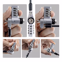 StarTech.com 10-Pack 3-in-1 Laptop Lock cavo di sicurezza Nero, Argento 2 m - Vista aggiuntiva 2