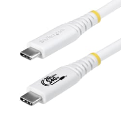 StarTech.com Cavo USB4 da 2m, Cavo USB-C Certificato USB-IF, 20 Gbps, PD EPR 240W, DP 1.4 4K 120Hz, Cavetto Tipo-C con guaina in TPE; Bianco