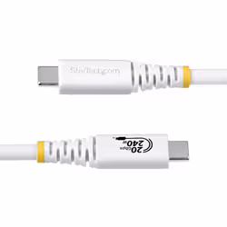 StarTech.com Cavo USB4 da 2m, Cavo USB-C Certificato USB-IF, 20 Gbps, PD EPR 240W, DP 1.4 4K 120Hz, Cavetto Tipo-C con guaina in TPE; Bianco - Vista aggiuntiva 3