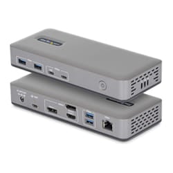StarTech.com Docking Station USB-C Triple Monitor, DisplayPort / HDMI, 2x 4K 60Hz, 1x 4K 30Hz, Ricarica Laptop 100W, Ethernet 1GbE, Senza Driver, Dock Multi-Monitor, Windows