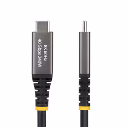 StarTech.com Cavo USB4 da 2m, 40 Gbps, Cavo USB-C Attivo, 240W PD, 8K 60Hz / 4K 240 Hz DP2.1 DP40, Rivestimento in TPE, Compatibile con Thunderbolt 4 - Nero - Vista aggiuntiva 2