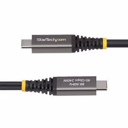 StarTech.com Cavo USB4 da 2m, 40 Gbps, Cavo USB-C Attivo, 240W PD, 8K 60Hz / 4K 240 Hz DP2.1 DP40, Rivestimento in TPE, Compatibile con Thunderbolt 4 - Nero - Vista aggiuntiva 3