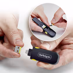StarTech.com USB-A-PORT-BLOCKER clip sicura Bloccaporte + chiave USB tipo A Nero Plastica - Vista aggiuntiva 4