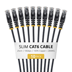 StarTech.com N6PAT25CMBKS10PK cavo di rete Nero 0,25 m Cat6 U/UTP (UTP)