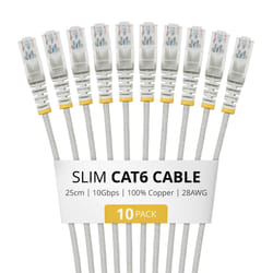 StarTech.com N6PAT25CMGRS10PK cavo di rete Grigio 0,25 m Cat6 U/UTP (UTP)