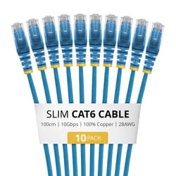 StarTech.com N6PAT100CMBLS10PK cavo di rete Blu 1 m Cat6 U/UTP (UTP)