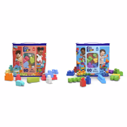 MEGA BLOKS Sacca Eco 60 Ass.To, Set da costruzione, 1 anno/i, Plastica, 60 pz, 895 g