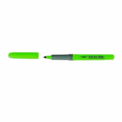 BIC Brite Liner Grip, 12 pz, Verde, Punta smussata, Verde, Grigio, Rettangolo, Inchiostro a base di acqua