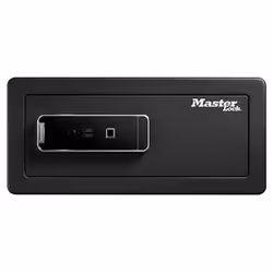 MASTER LOCK LX110BEURHRO, Cassaforte indipendente, Nero, 2 Chiavi, Lettore di impronta, 25,4 L, Pavimento/parete, Batteria