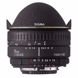 Sigma Fisheye 15mm f/2.8 EX DG Diagonal Fisheye for Canon EOS, 0,15 m, 180°, Nero, 7,35 cm, 65 mm, 370 g