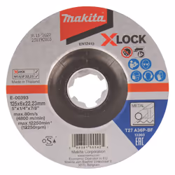 Makita E-00393, Disco di macinatura, Metallo, Makita, 2,22 cm, 12,5 cm, 6 mm