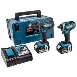 Makita DLX2131TJ, Cacciavite cordless, Nero, Turchese, 62 Nm, 600 Giri/min, 28500 Giri/min, 3,8 cm