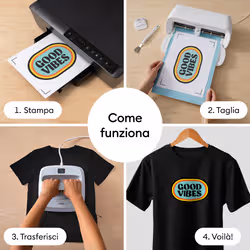 Cricut Termovinile stampabile ™ per tessuti scuri - formato A4 (3 pz.) - Vista aggiuntiva 5