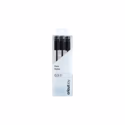 Cricut 2007088, Nero, Extra sottile, 0,3 mm, Inchiostro a base di acqua, 3 pz, Scatola