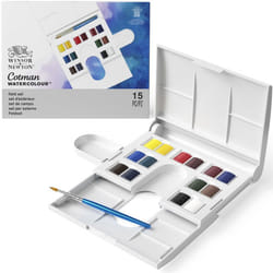 Winsor & Newton 94376905328 pittura ad acqua Nero, Blu, Verde, Grigio, Rosso, Bianco, Giallo Palette 14 pz