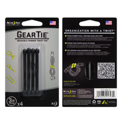 Nite Ize Gear Tie fascetta Gomma Nero 4 pz
