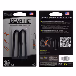 Nite Ize Gear Tie, Gomma, Nero, 152,4 mm, 6,4 mm, 6,4 mm, 2 pz