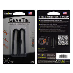 Nite Ize Gear Tie fascetta Gomma Nero 2 pz