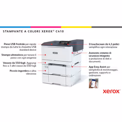 Xerox C410 A4 40 ppm Stampante fronte/retro PS3 PCL5e/6 2 vassoi 251 fogli - Vista aggiuntiva 6