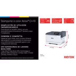 Xerox C410 A4 40 ppm Stampante fronte/retro PS3 PCL5e/6 2 vassoi 251 fogli - Vista aggiuntiva 7