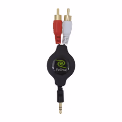 ReTrak EUCABLERCA35, 3.5mm, Maschio, RCA, Maschio, 1 m, Nero, Argento