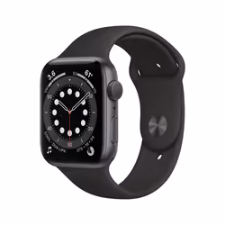 Apple Watch Serie 6 GPS, 44mm in alluminio grigio siderale con cinturino Sport Nero, OLED, Touch screen, 32 GB, Wi-Fi, GPS (s ...
