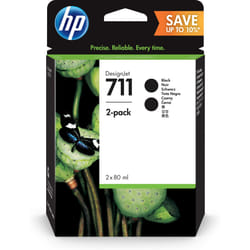 HP Confezione da 2 cartucce di inchiostro nero DesignJet 711, 80 ml