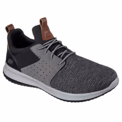 Skechers Delson - Camben, Corsa, Maschio, Adulto, Nero, Grigio, Monocromatico, Chiusura con lacci