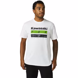 FOX Kawi Stripes SS Premium Maglietta, bianco, dimensione L per uomo