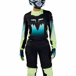 FOX 180 Flora Maglia Motocross Donna, nero-verde-giallo, dimensione S per donne