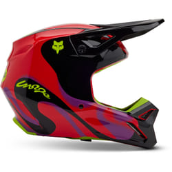 FOX V1 Emotion Casco da motocross, nero-rosso-giallo, dimensione M per uomo