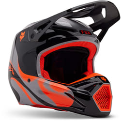 FOX V1 Emotion Casco da motocross, nero-grigio-arancione, dimensione S per uomo