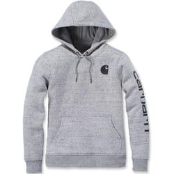 Carhartt Clarksburg Logo Felpa con cappuccio da donna, grigio, dimensione L per donne