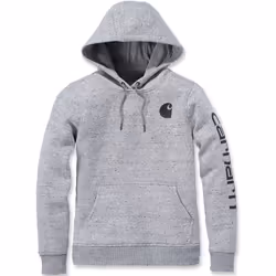 Carhartt Clarksburg Logo Felpa con cappuccio da donna, grigio, dimensione XS per donne